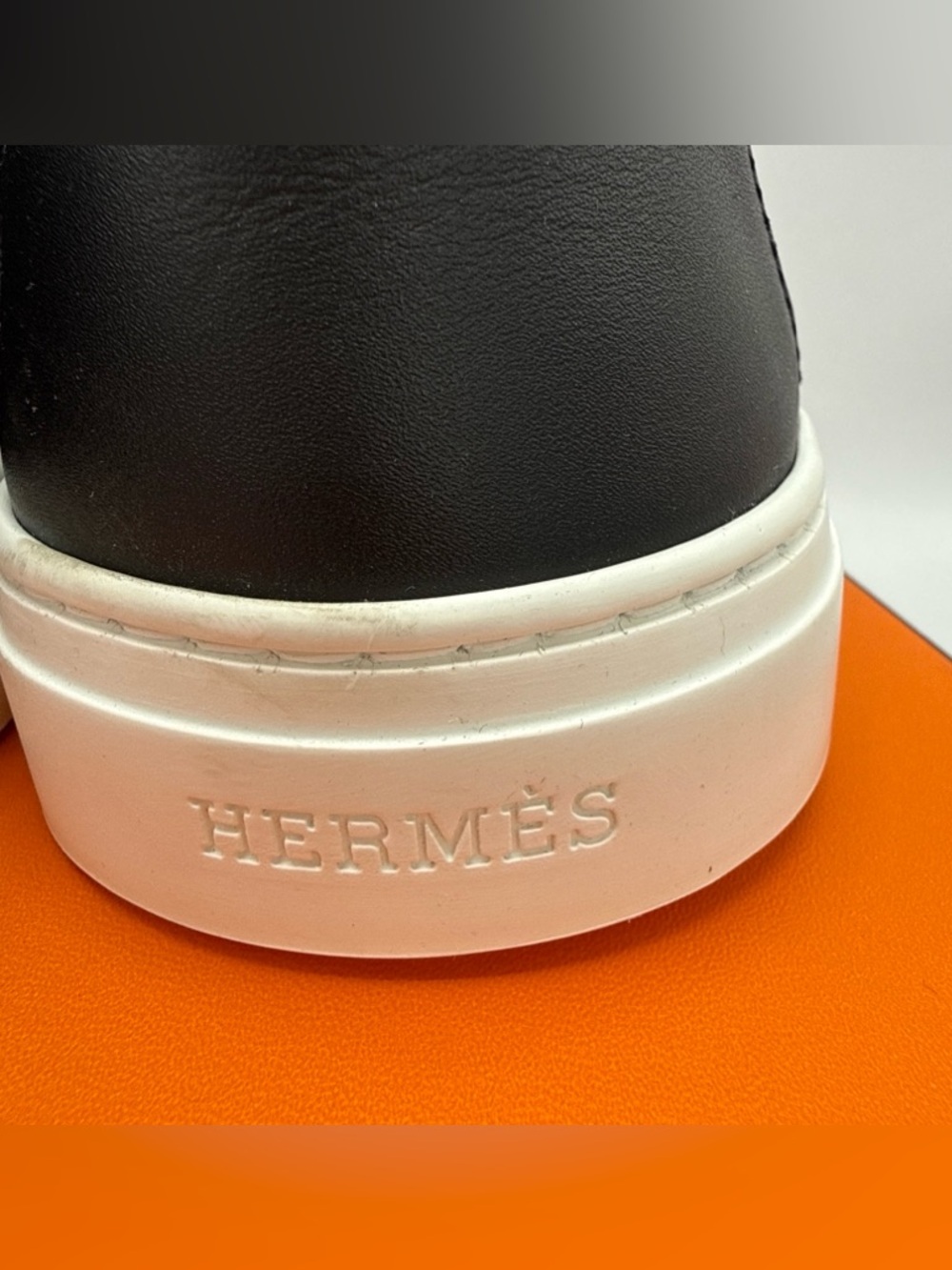 NWB HERMES Epsom Calfskin Game Slip On Fringe Sneakers 37.5 Black - Picture 5 of 12